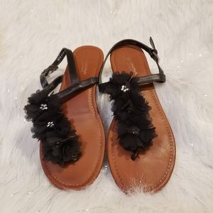 Arizona black flower sandals